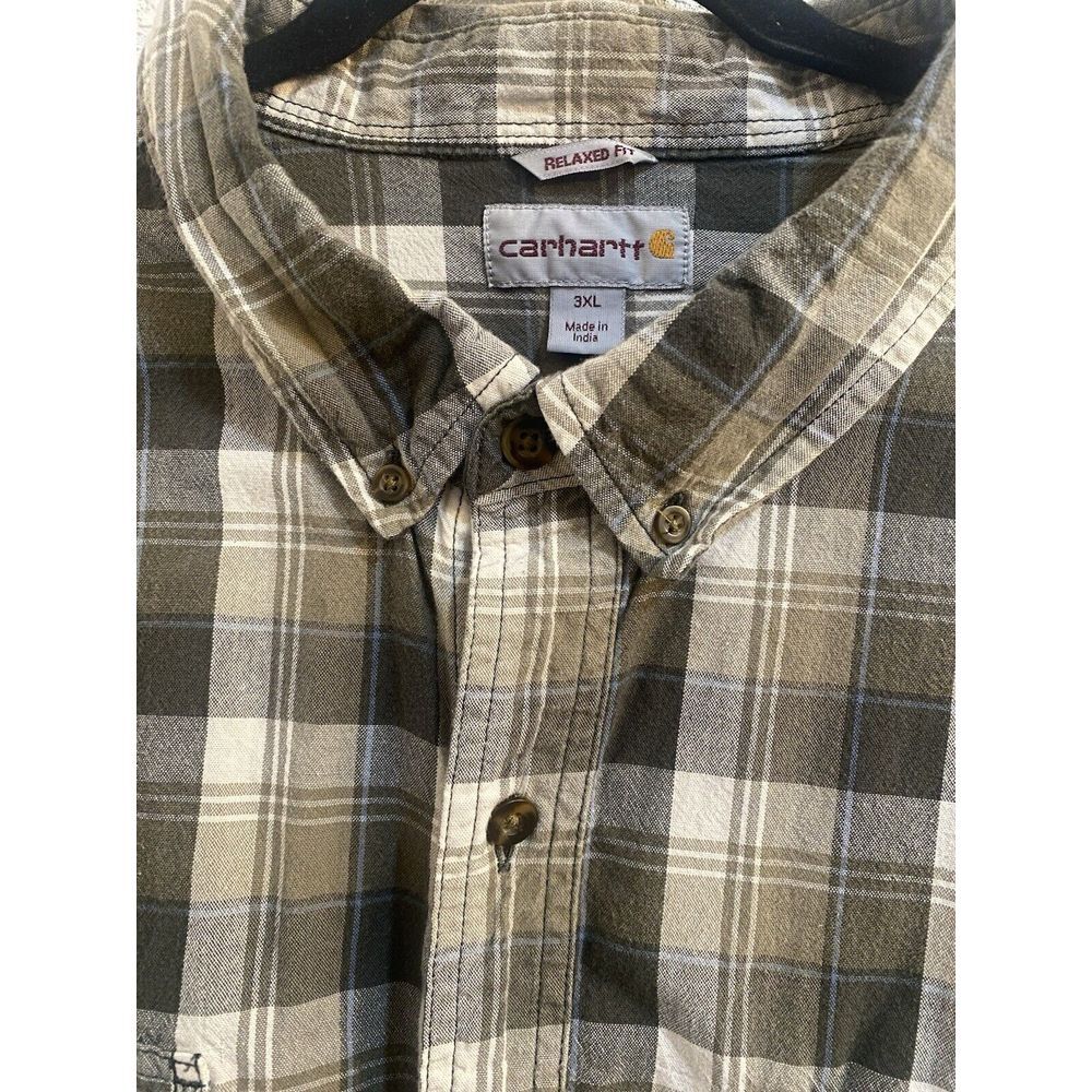 Carhartt‎ Men's 3XL Relaxed Fit L/S Cotton Flannel Plaid Button Shirt